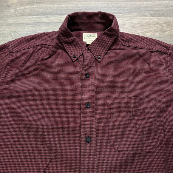 L.L. Bean Men's Wicked Good Flannel Shirt - Dark Red - Picture 2 of 5